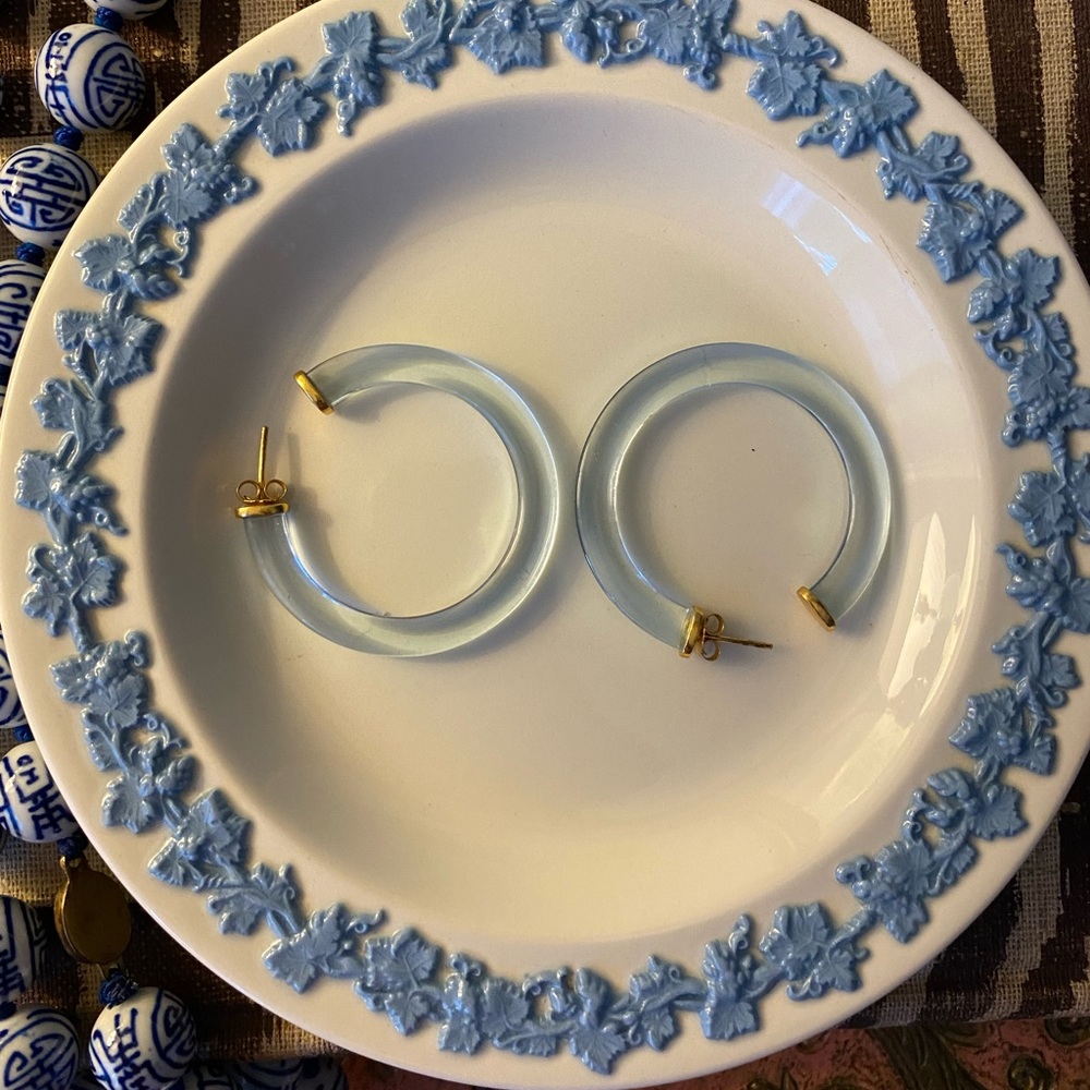 Blue acrylic earrings